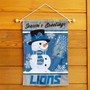 Detroit Lions Holiday Winter Snow Double Sided Garden Flag