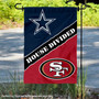 Cowboys and 49ers House Divided Garden Flag