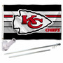 Kansas City Chiefs Stripes Flag Pole and Bracket Kit