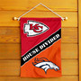 Chiefs and Broncos House Divided Garden Flag