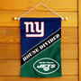 Giants and Jets House Divided Garden Flag