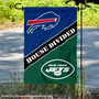 Bills and Jets House Divided Garden Flag