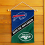 Bills and Jets House Divided Garden Flag