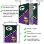 Packers and Vikings House Divided Garden Flag