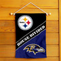 Steelers and Ravens House Divided Garden Flag