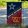 Cowboys and Commanders House Divided Garden Flag