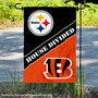 Steelers and Bengals House Divided Garden Flag