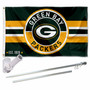 Green Bay Packers Patch Button Flag Pole and Bracket Kit