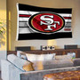 San Francisco 49ers Black Stripes Banner Flag with Tack Wall Pads