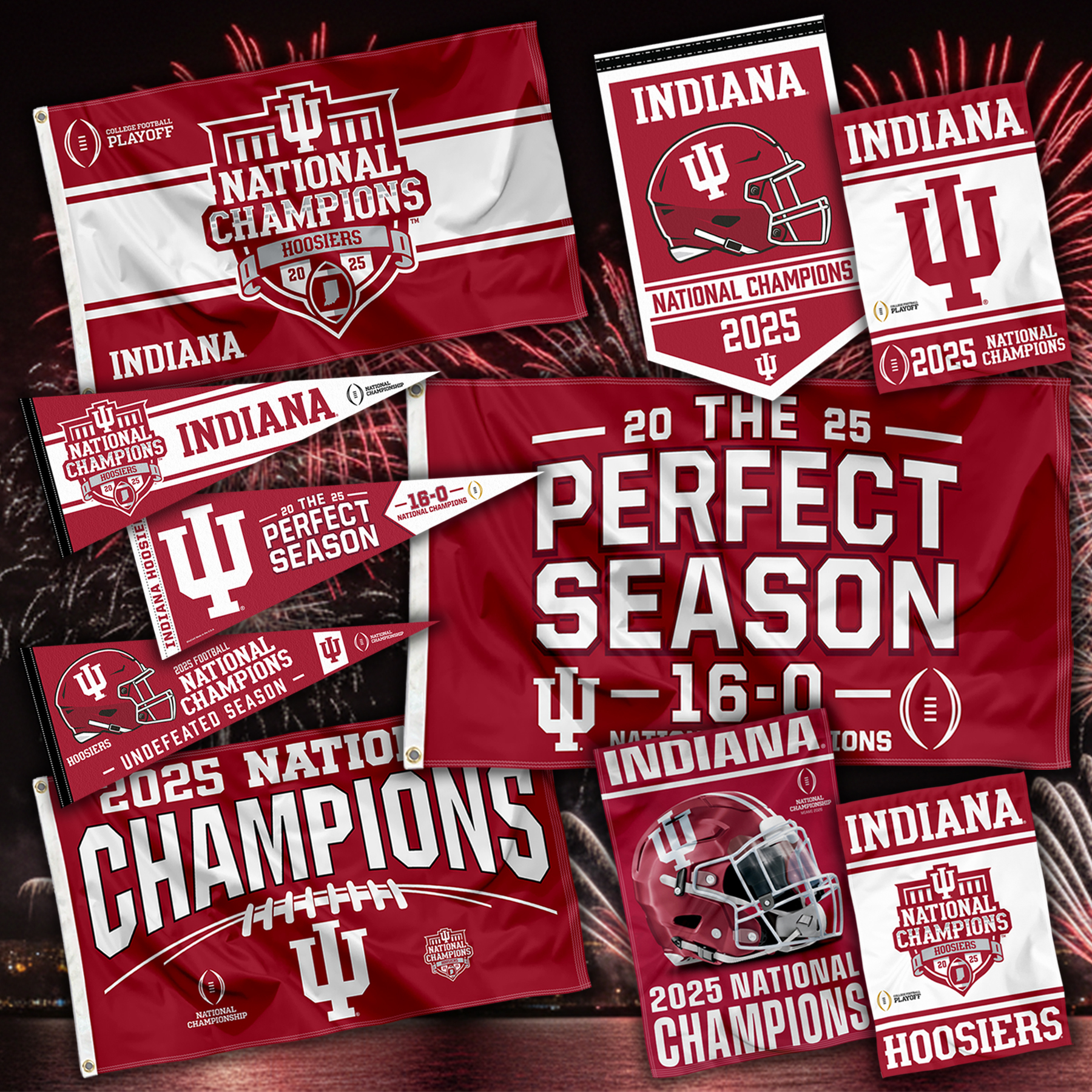 INDIANA HOOSIERS NATIONAL CHAMPIONS FLAGS