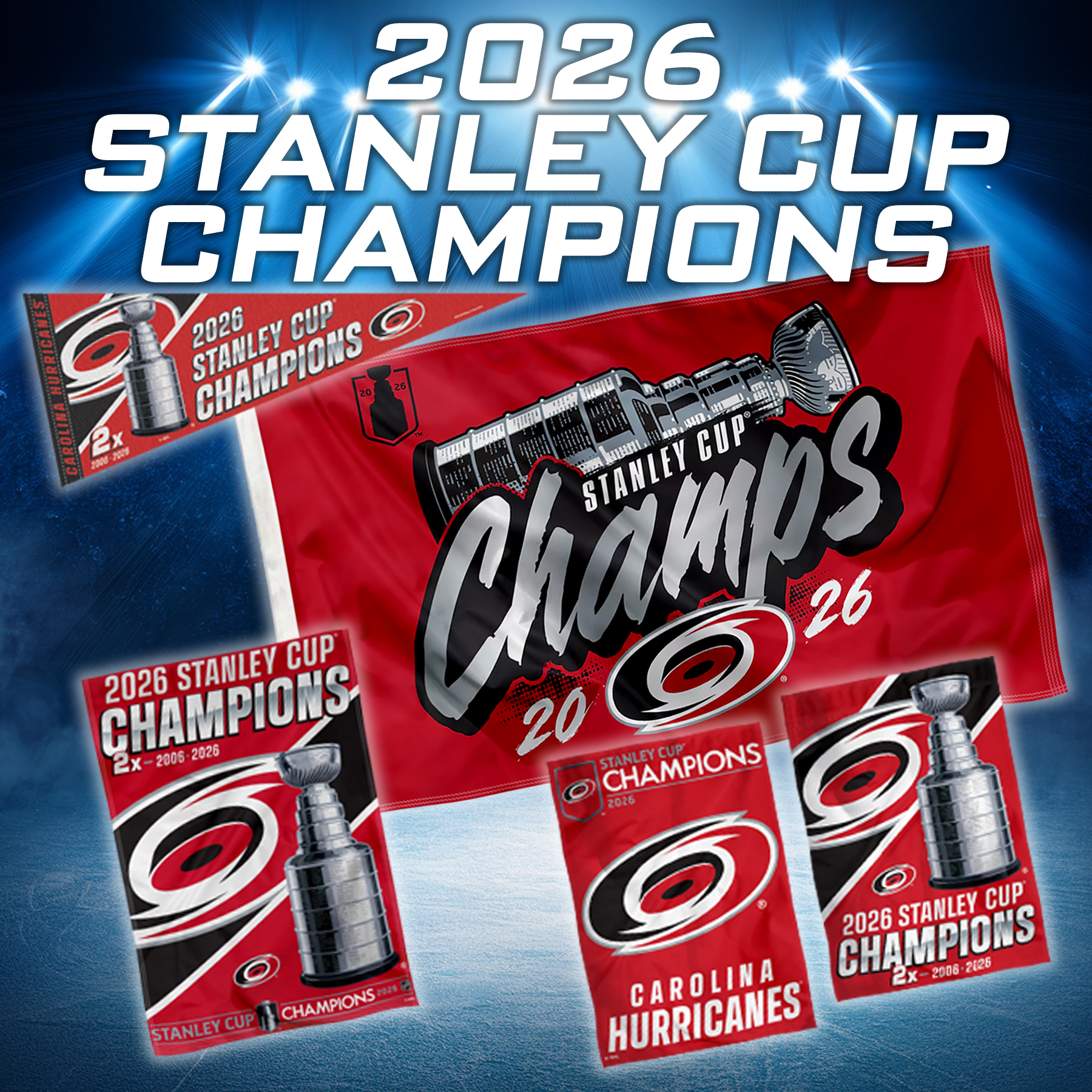 CAROLINA HURRICANES CHAMPIONSHIP FLAGS