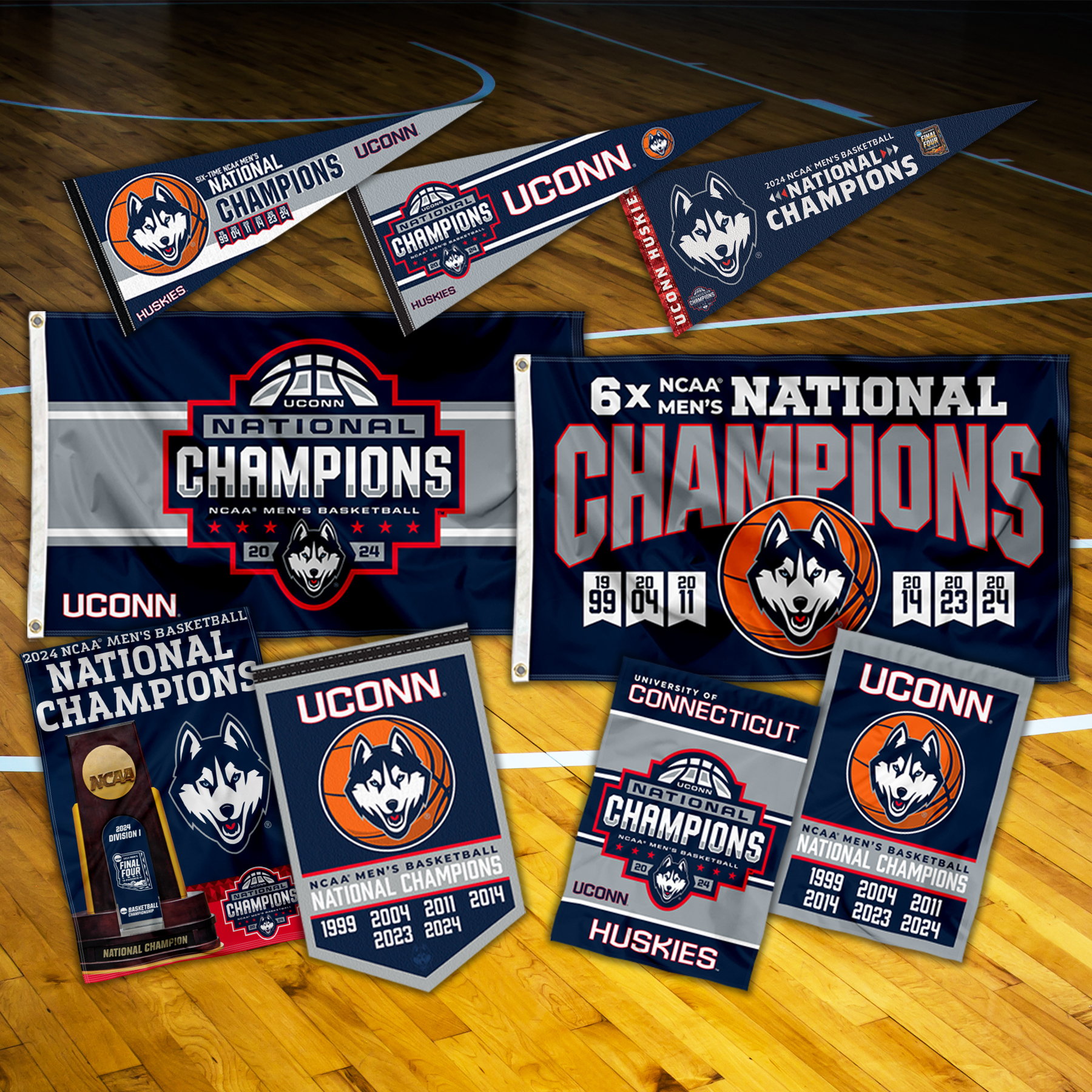 UConn Huskies National Champions Flags & Banners