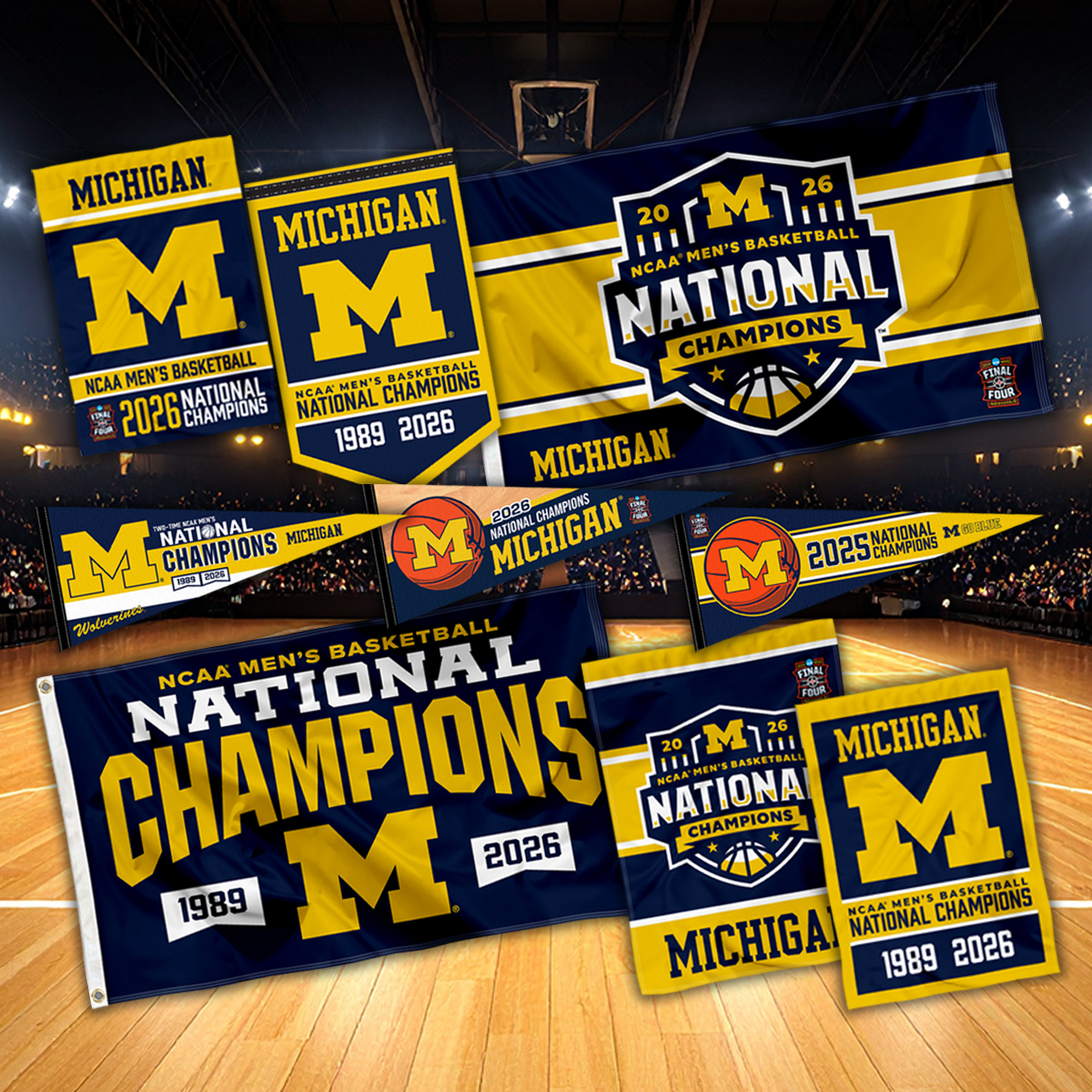 MICHIGAN WOLVERINES NATIONAL CHAMPIONS FLAGS