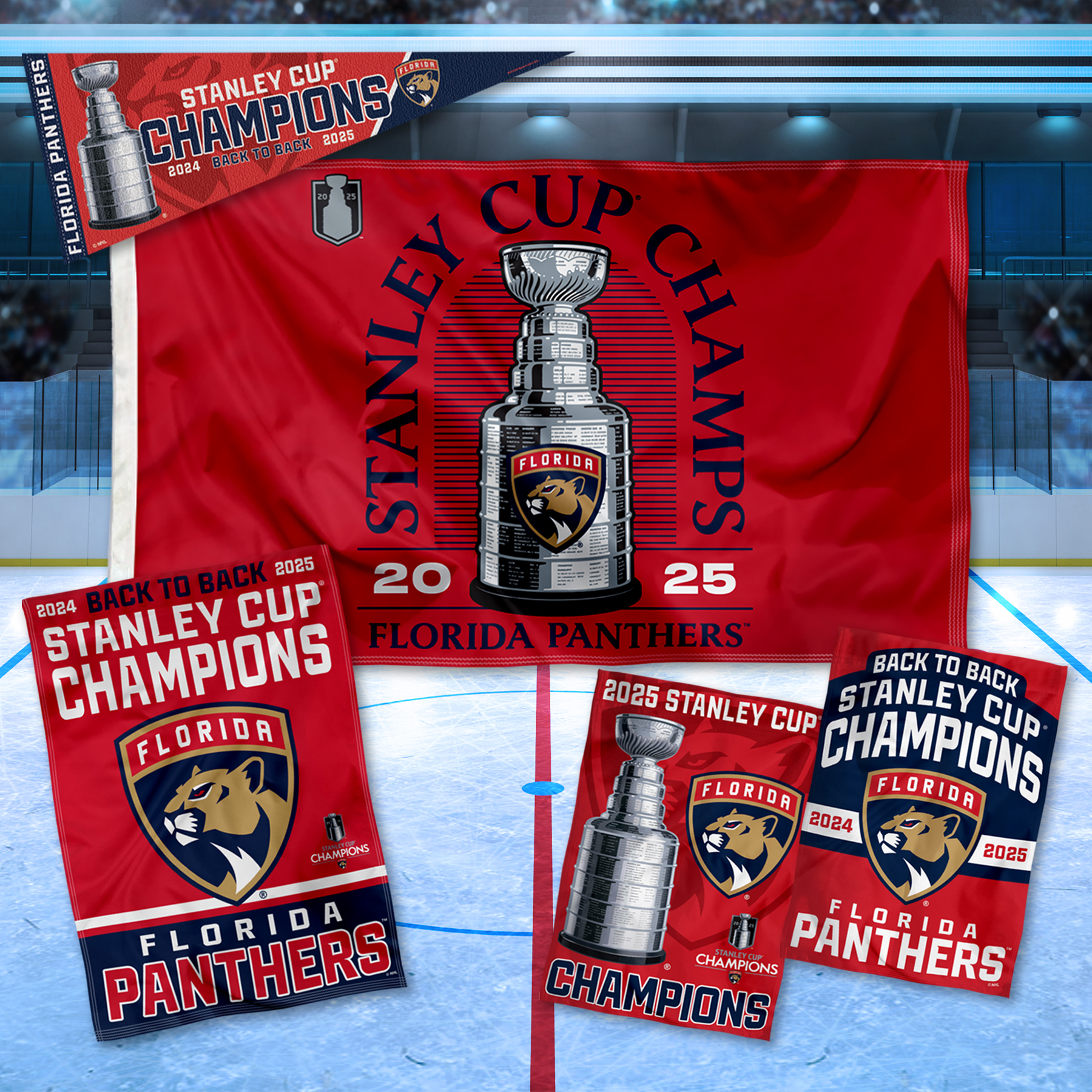 FLORIDA PANTHERS CHAMP FLAGS & BANNERS