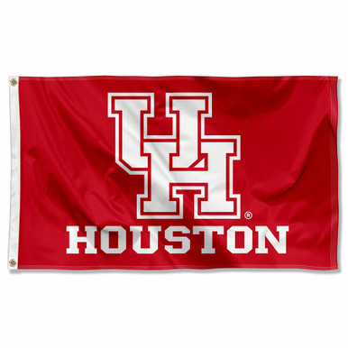Houston Cougars Stars & Stripes Flag - 3x5 Ft Polyester Banner With Double Stitched Edges & Grommets