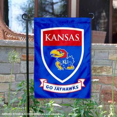 Kansas Jayhawks Garden Flag Stand NEW!! Kansas Jayhawks Garden Flag 18'' X 12.5'' NIP!!Made By Team Sports America Kansas Jayhawks Garden Flag Made In Usa