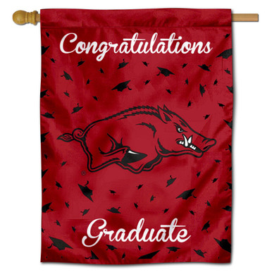 Vector Arkansas Razorback Graduation Arkansas Razorbacks Congratulations Graduate Flag - State Street Products