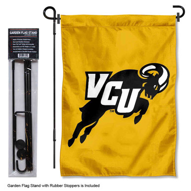 Virginia Commonwealth Rams Jumping Ram Logo Garden Flag and Pole Stand ...