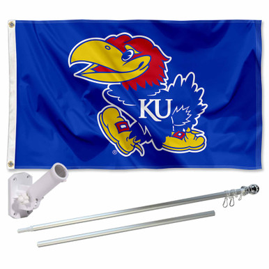 Kansas Jayhawks Flag Pole and Bracket Kit - State Street Products