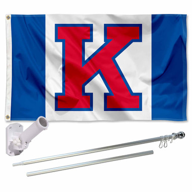 Kansas Jayhawks Flag and Pole and Bracket Kit - State Street Products
