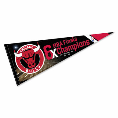 Chicago Bulls 6 Time NBA Champions Pennant - State Street Products