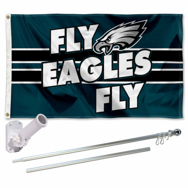 Philadelphia Eagles Fly Eagles Fly Slogan Flag Pole and Bracket Kit