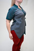 Aethervale Wrap Top - Grey/Blue - M/L
