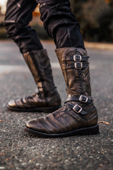 Corsair Boots, Ironwood Brown with Classic Black Straps