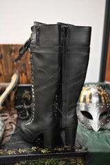 Heeled Faux Leather Havok Boot - Classic Black - Size Women's 9 Heeled Faux Leather Havok Boot - Classic Black - Size Women's 9