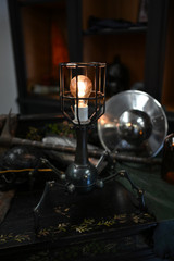 Industrial Gothic Handmade Lamp by Iron Antler Forge