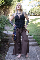 Floralace Flare Pants - Bramblewood Brown - M/L
