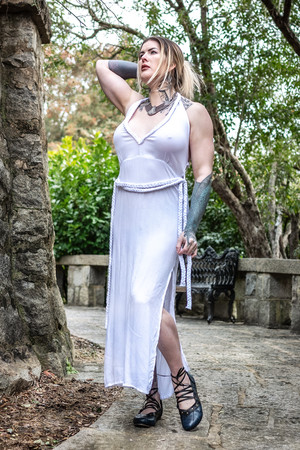 Fae Ceremonial Halter Dress - White - Size S - Slight Stain on Waist Fae Ceremonial Halter Dress - White - Size S - Slight Stain on Waist