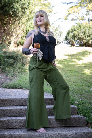 Floralace Flare Pants - Acidmoss - 2X/3X