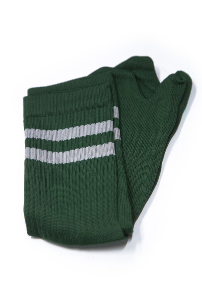 Tabi Sock - Green w/ Grey Stripe