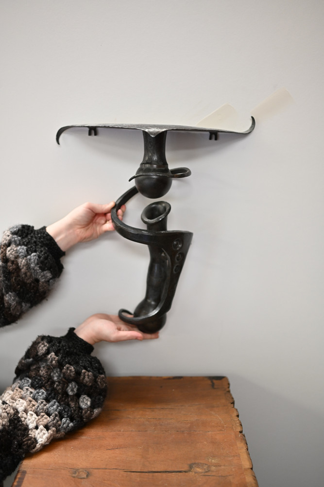 Industrial Gothic Wall Shelf by Iron Antler Forge