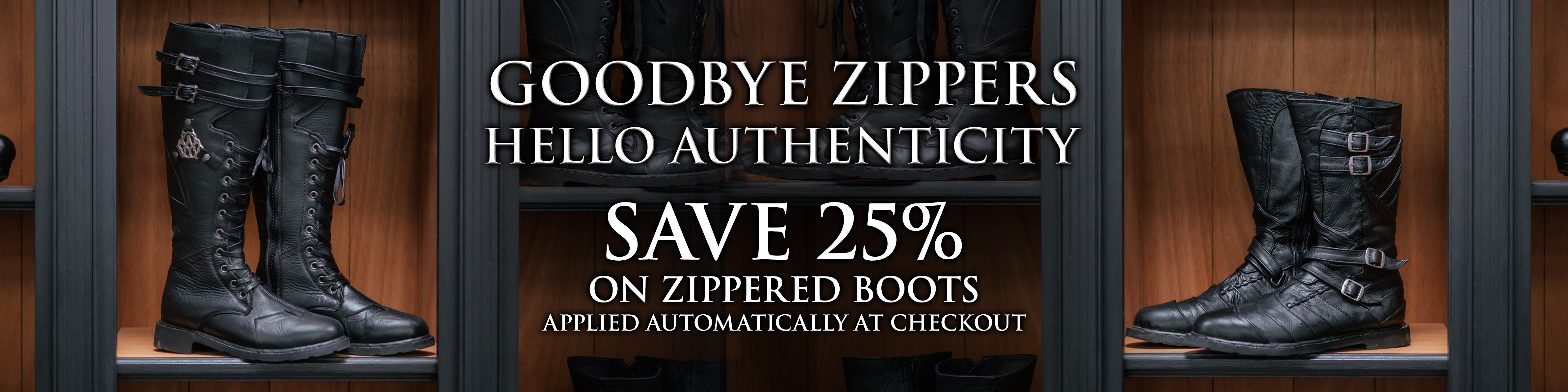 25% Off Zippered Boots