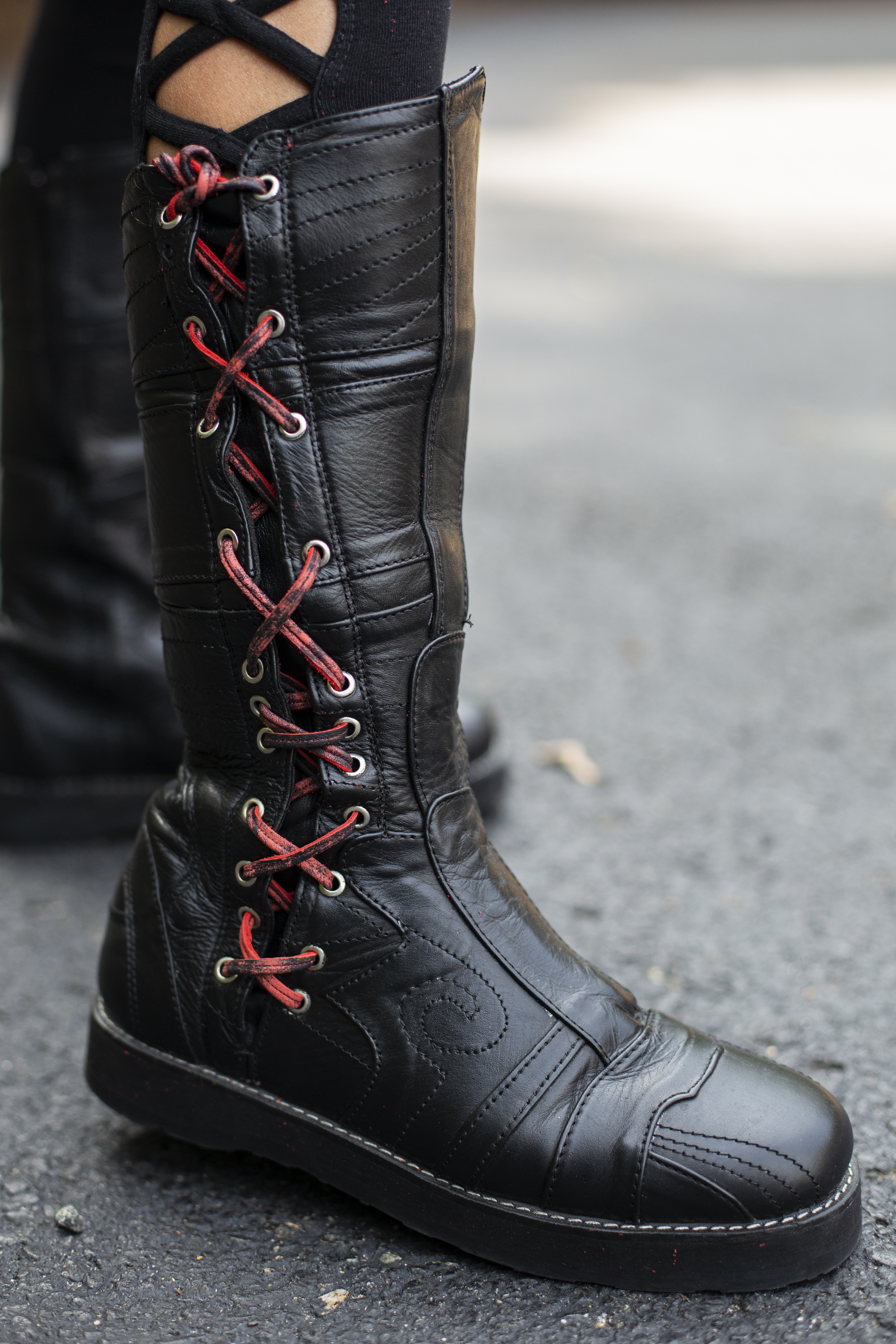 black leather boot laces