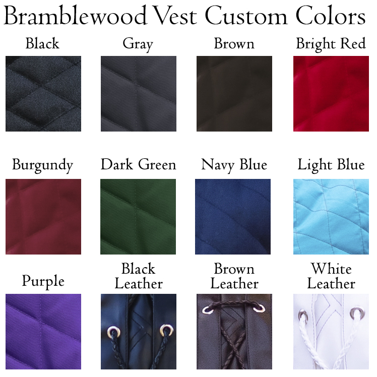 Bramblewood Vest Custom Colors - Fabric & Leather Trim/Braiding