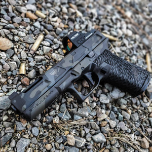 GLOCK G17 GEN 2 GRIP CHOP STIPPLING HEAVENLY PETALS MCB CERAKOTE CAMO DAVE MODZ CUSTOMS