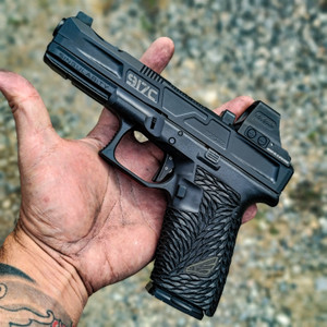 GLOCK G17 GEN 3 GRIP CHOP STIPPLING HEAVENLY PETALS NO CERAKOTE DAVE MODZ CUSTOMS