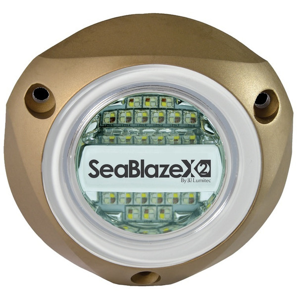 Lumitec Seablaze X2 Dual Color Blue/white Led Surface Mount Bronze Housing 12/24v