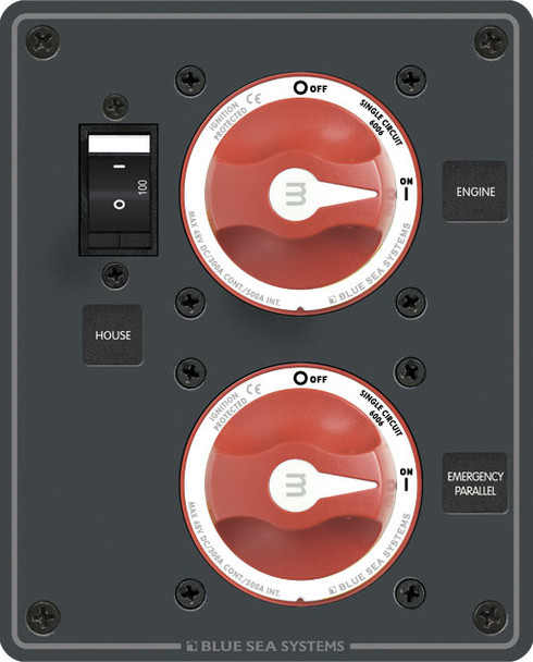 Blue Sea Dual Battery Bank Management Panel Main + 3 Position