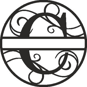 Decorative Circle custom metal monogram with family name Decorative Circle custom metal monogram with family name