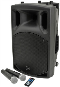 QTX QX12PA 100W Battery Powered Portable PA System with Bluetooth & Two Handheld Microphones