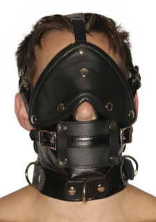 Strict Leather Premium Muzzle with Blindfold and Gags