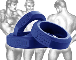 Tom of Finland 3 Piece Silicone Cock Ring Set - Blue