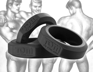 Tom of Finland 3 Piece Silicone Cock Ring Set - Black