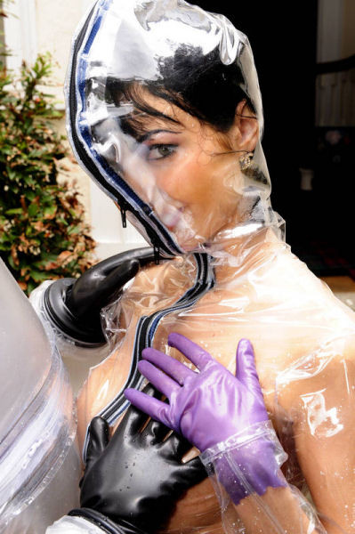 *DISCOUNTED* Female PVC Hooded Catsuit -male fit-IN STOCK-