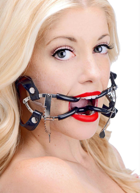 master series strap on dildo face mouth gag harness