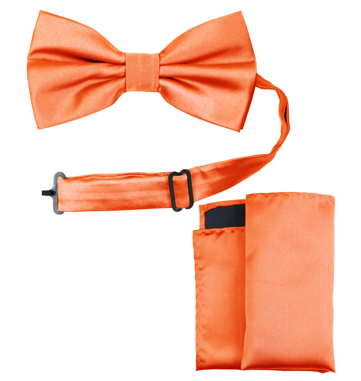 Solid Pre-tied Bow Tie with Handkerchief  AWBT100GG